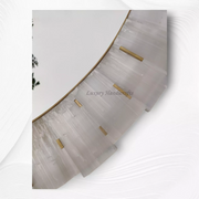 Round Brass Inlay Selenite Mirror