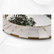 Round Brass Inlay Selenite Mirror