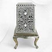 Royal Mother Of Pearl Inlay 2 Drawer Chest Black