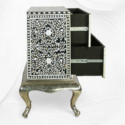 Royal Mother Of Pearl Inlay 2 Drawer Chest Black