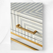 Savi Stripe Bone Inlay Desk Grey