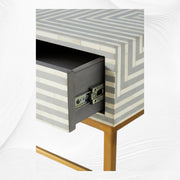 Savi Stripe Bone Inlay Desk Grey