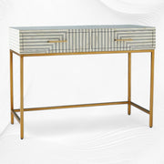 Savi Stripe Bone Inlay Desk Grey