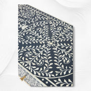 Scroll Vine Bone Inlay Console Table Blue