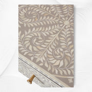 Scroll Vine Bone Inlay Console Table Grey