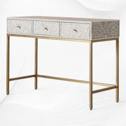 Scroll Vine Bone Inlay Console Table Grey