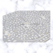 Scroll Vine Bone Inlay Chest of 3 Drawers Grey 4