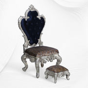 Huyo Silver Chair with Ottoman 2