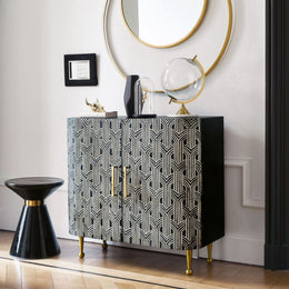 Sprinkle Bone Inlay 2 Door Sideboard Black