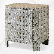 Sprinkle Bone Inlay Nightstand Black