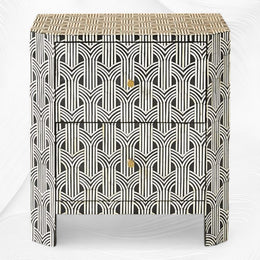 Sprinkle Bone Inlay Nightstand Black