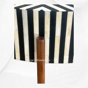 Stripe Bone Inlay Coffee Table Black Gold | Bone Inlay Round Coffee Table