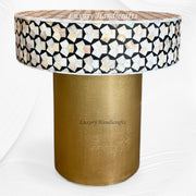 Targua Mother of Pearl Inlay Side Table Brass Black 4