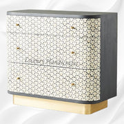 Targua Bone Inlay 3 Drawer Chest Black 3