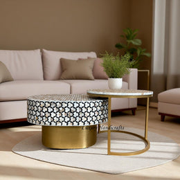 Taro Targua MOP Inlay Nesting Table Set Black