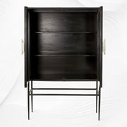 Tasma Arrow Bone Inlay Bar Cabinet Black