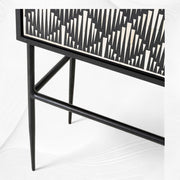 Tasma Arrow Bone Inlay Bar Cabinet Black