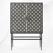 Tasma Arrow Bone Inlay Bar Cabinet Black