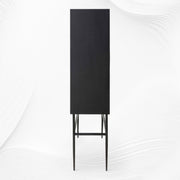 Tasma Arrow Bone Inlay Bar Cabinet Black