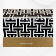 Tetris Mother of Pearl Inlay Oval Center Table Black 4