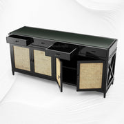 Texas Cane Credenza Black