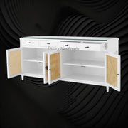 Texas Cane Credenza White