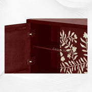 Toria Mother of Pearl Inlay Credenza Burgundy
