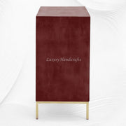 Toria Mother of Pearl Inlay Credenza Burgundy