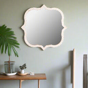 Triangle Mother Of Pearl Inlay Mirror Nude Pink