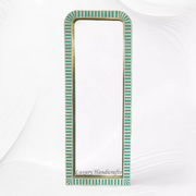 Waterfall Bone Inlay Floor Mirror Elf Green