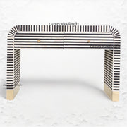 Bone Inlay Waterfall 2 Drawers Console Black 1