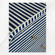 Waterfall Bone Inlay 7 Drawer Sideboard Navy Blue 4