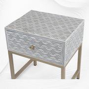 Waves Bone Inlay Bedside Grey