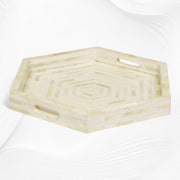 White Bone Inlay Tray Stripe Hexagon | White Bone Inlay Tray